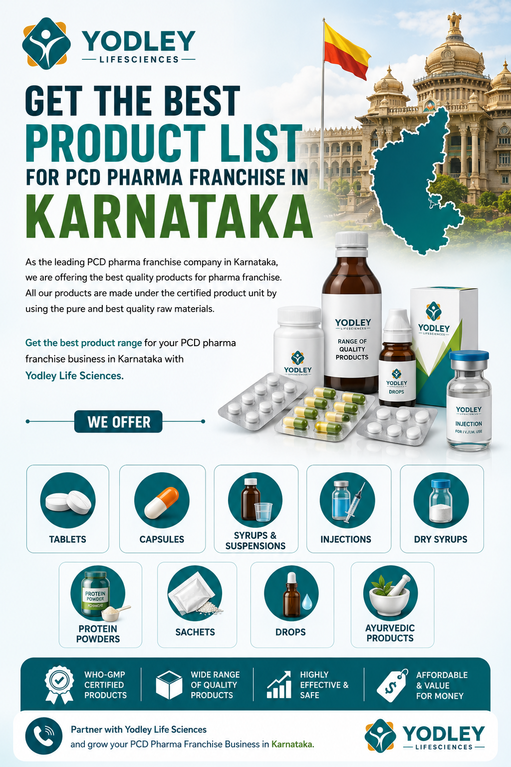 Pharmaceutical product range for PCD pharma franchise in Karnataka